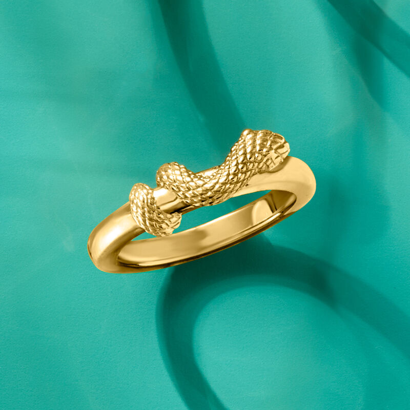 18kt Gold Over Sterling Snake Ring image number 3