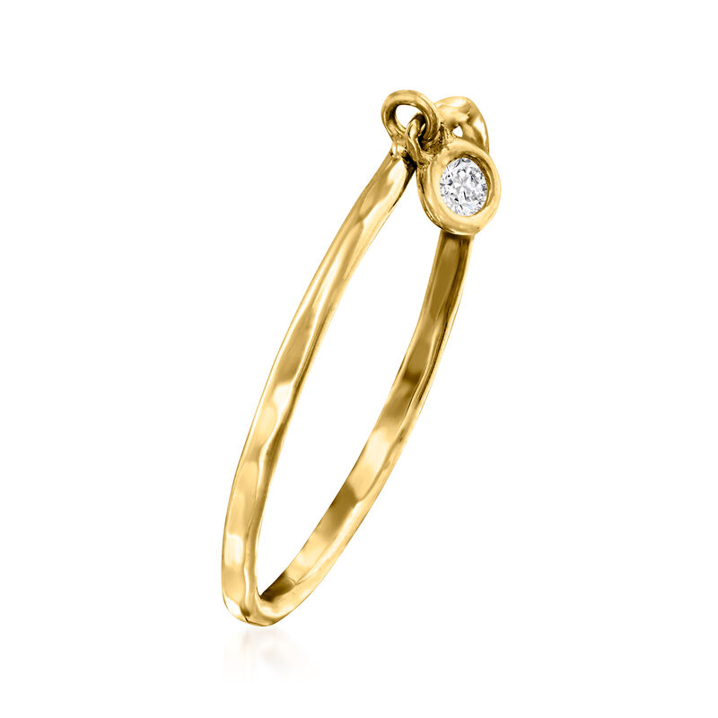 Bezel-Set Diamond Charm Ring in 14kt Yellow Gold image number 1