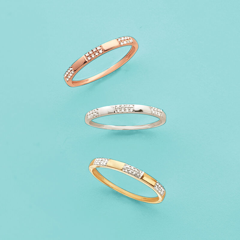 Diamond-Accented Section Ring in 14kt Rose Gold image number 5