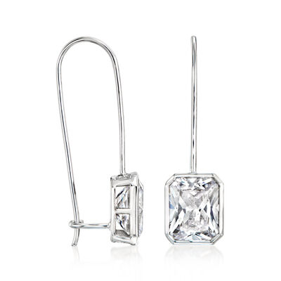 8.50 ct. t.w. Radiant-Cut CZ Drop Earrings in Sterling Silver