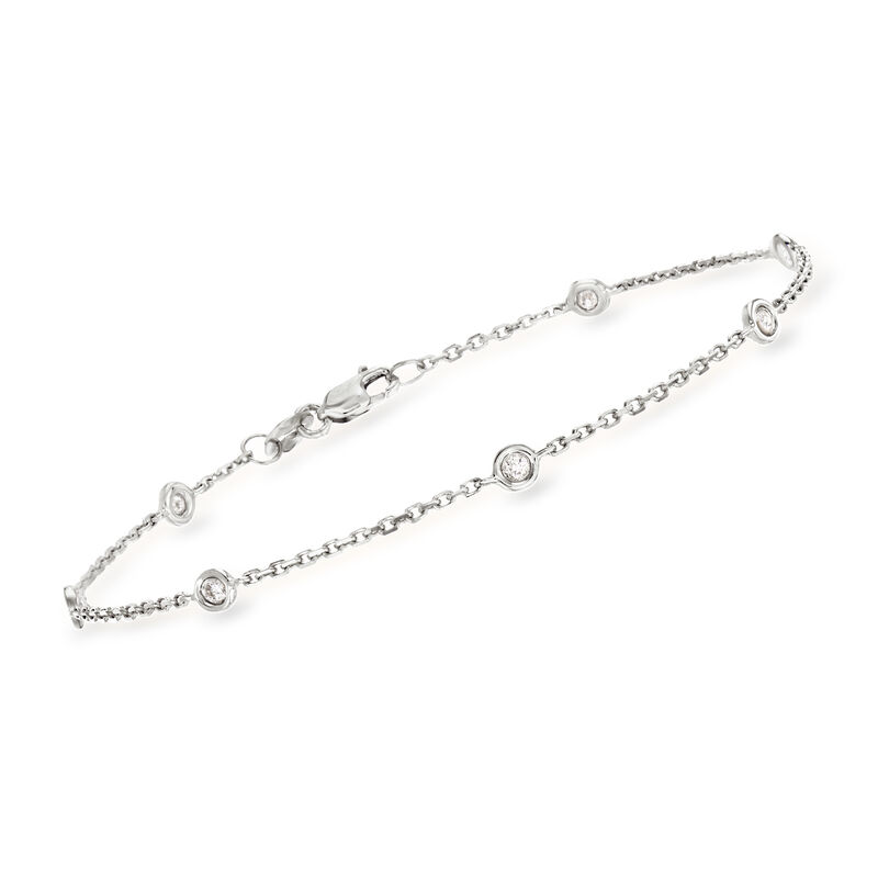 .20 ct. t.w. Diamond Station Bracelet in 14kt White Gold image number 0