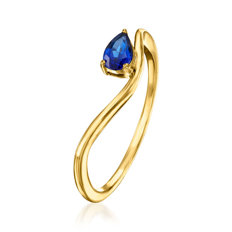 .20 Carat Lab-Grown Sapphire Curve Ring in 18kt Gold Vermeil image number 2