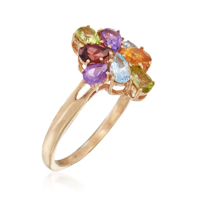 1.00 ct. t.w. Multi-Stone Cluster Ring in 18kt Rose Gold Over Sterling Silver image number 2