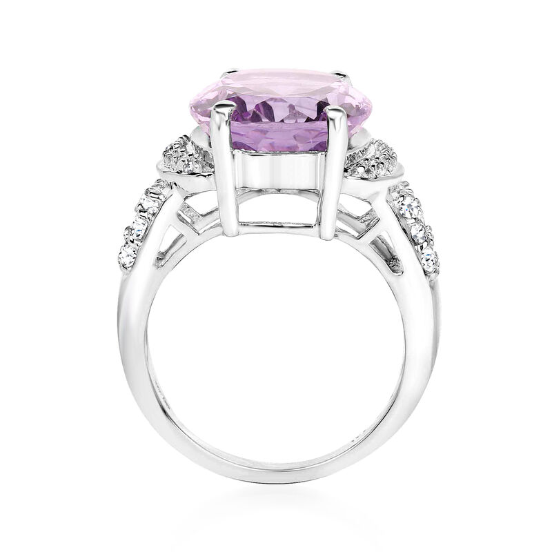 7.50 Carat Amethyst and .70 ct. t.w. White Topaz Ring in Sterling Silver image number 2
