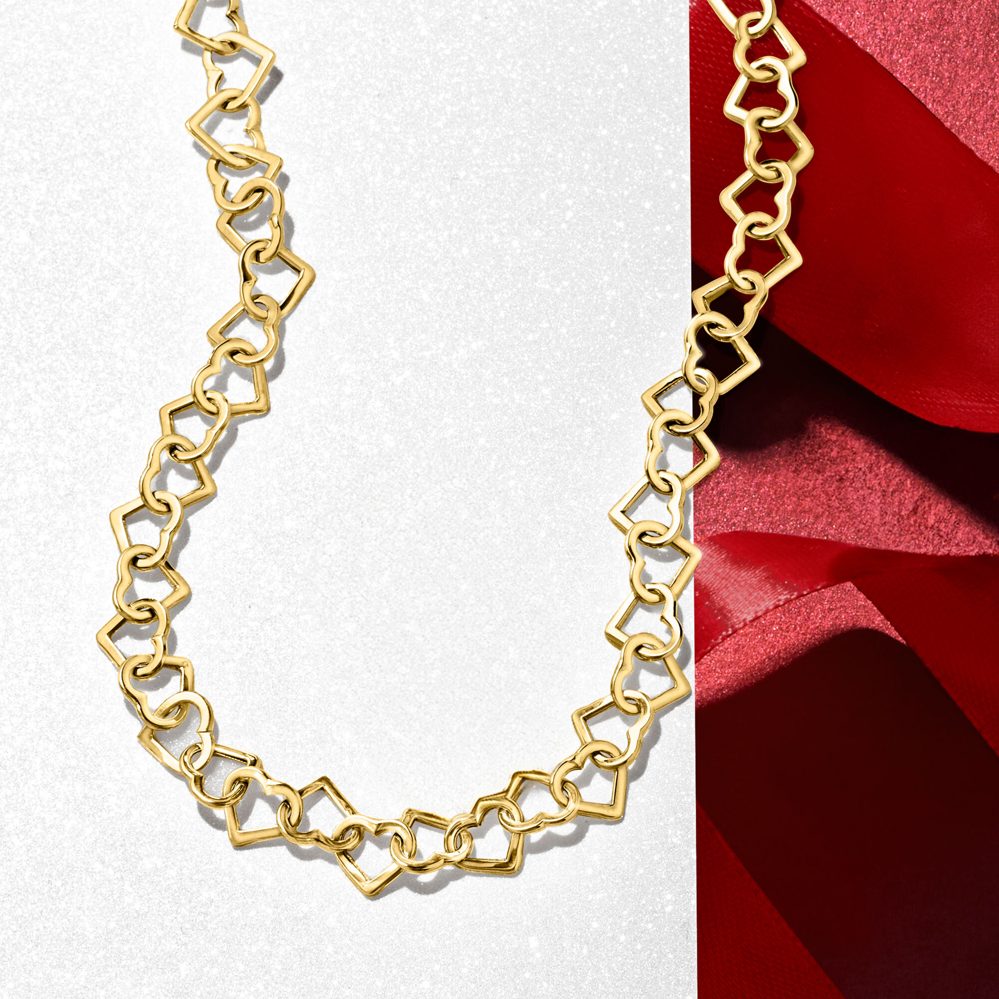 Heart link chain necklace online