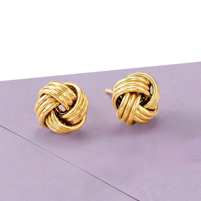 14kt Yellow Gold Love Knot Earrings image number 2