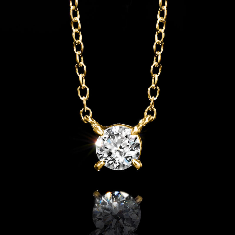 .15 Carat Lab-Grown Diamond Solitaire Necklace in 18kt Gold Over Sterling image number 2