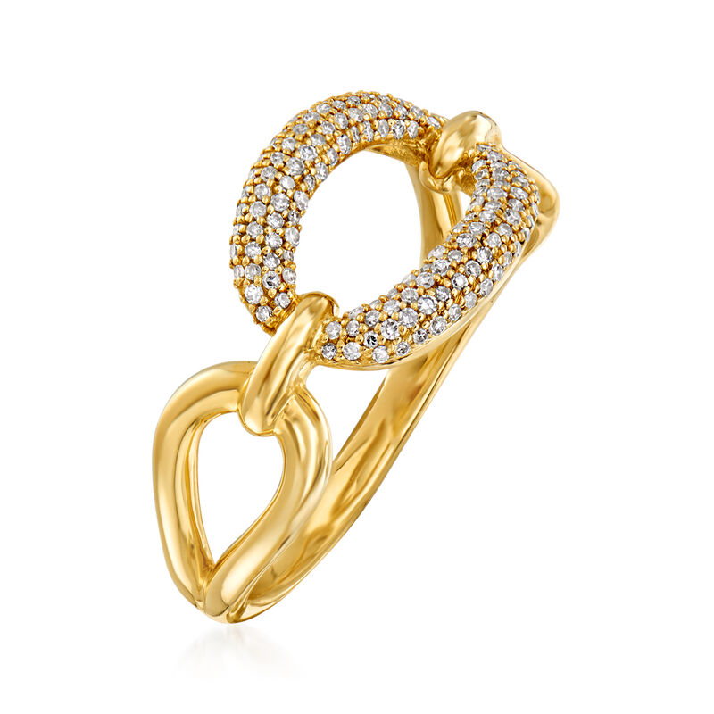 .19 ct. t.w. Diamond Paper Clip Link Ring in 14kt Yellow Gold image number 2