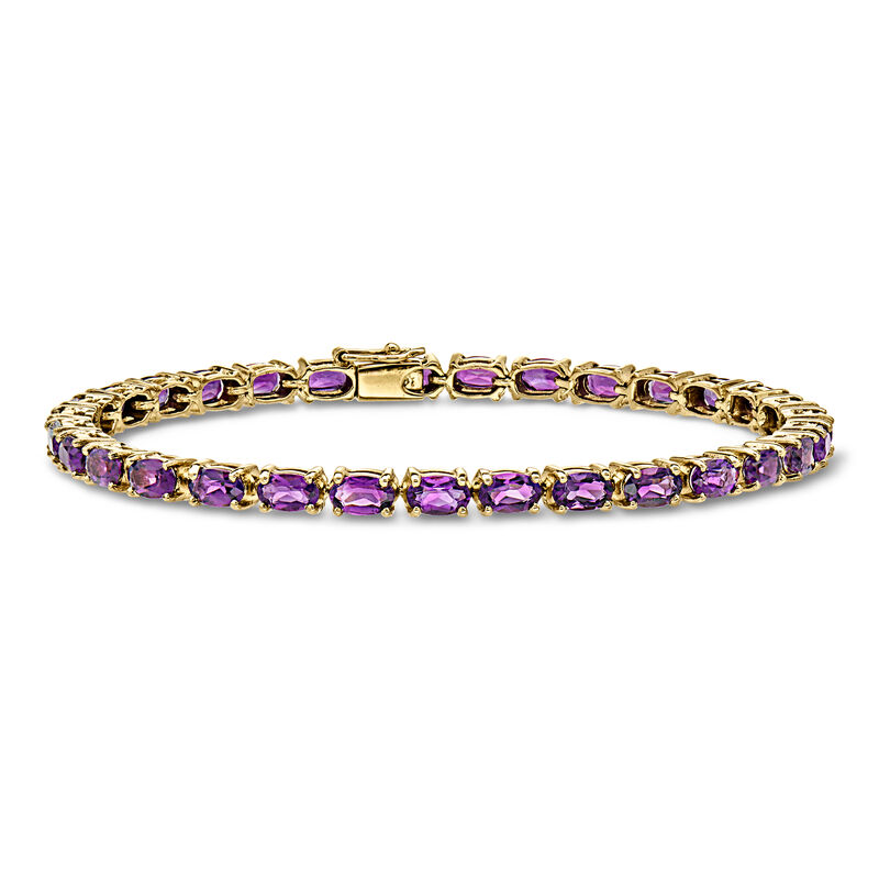 C. 1990 Vintage 6.20 ct. t.w. Amethyst Tennis Bracelet in 14kt Yellow Gold. 7.25" image number 0