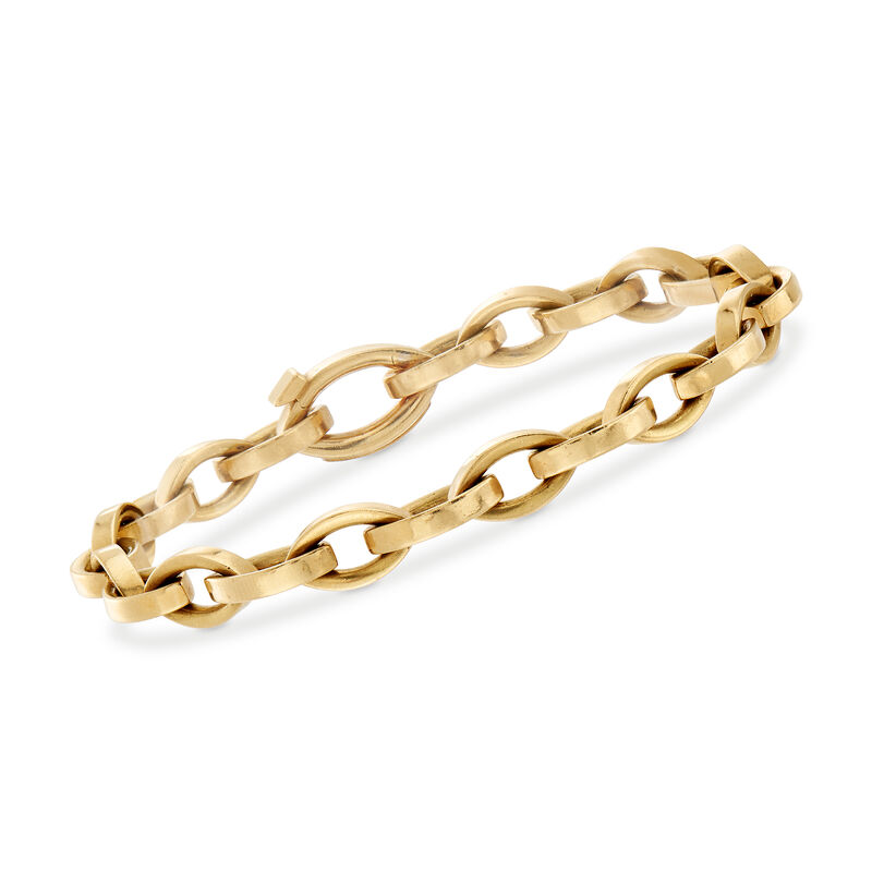 C. 1980 Vintage Tiffany Jewelry 18kt Yellow Gold Oval-Link Bracelet image number 0