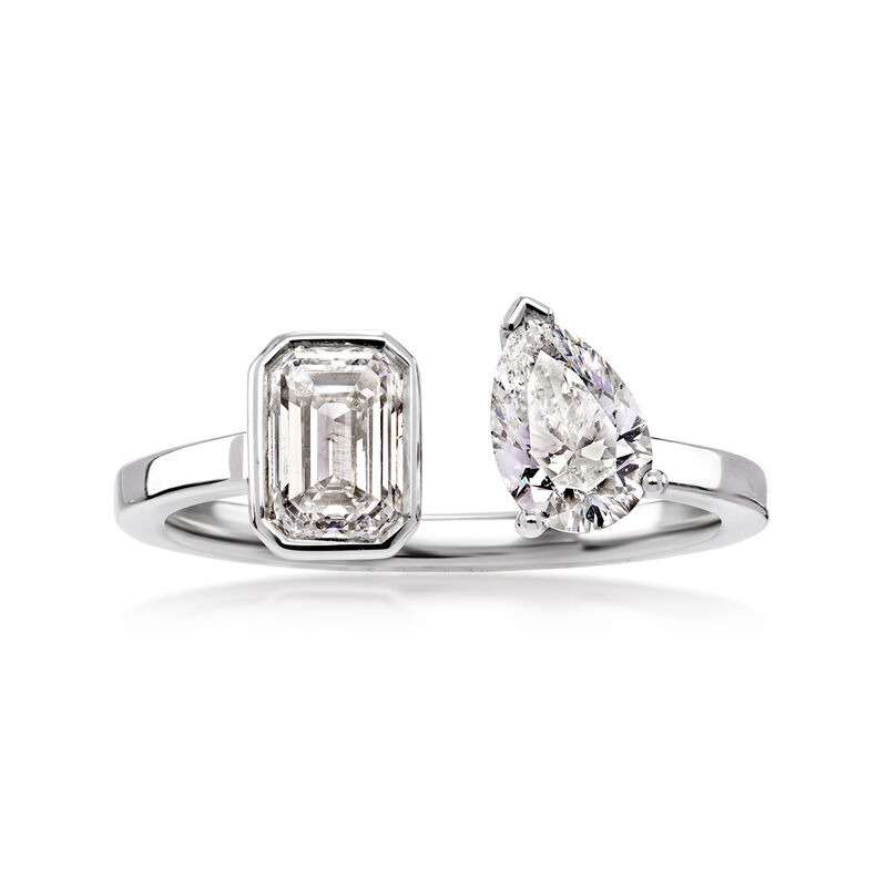C. 2000 Vintage 1.85 ct. t.w. Diamond Toi et Moi Ring in 18kt White Gold. Size 8 image number 0