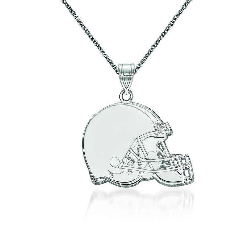14kt White Gold NFL Cleveland Browns Pendant Necklace. 18&quot; image number 0