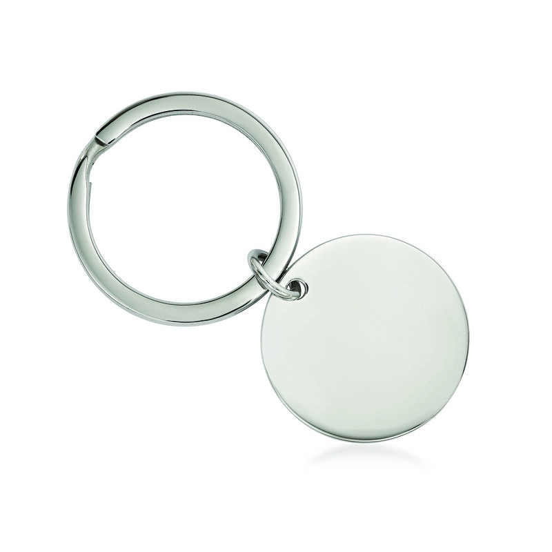 Stainless Steel Brushed Reversible Circle Key Chain image number 0