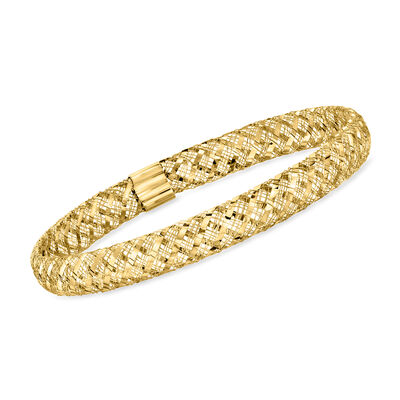Italian 10kt Yellow Gold Mesh Bangle Bracelet