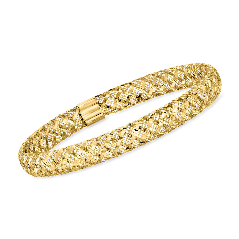 Italian 10kt Yellow Gold Mesh Bangle Bracelet image number 0