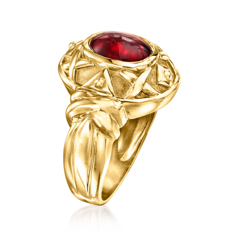 C. 1980 Vintage 2.75 Carat Garnet Ring in 14kt Yellow Gold image number 2
