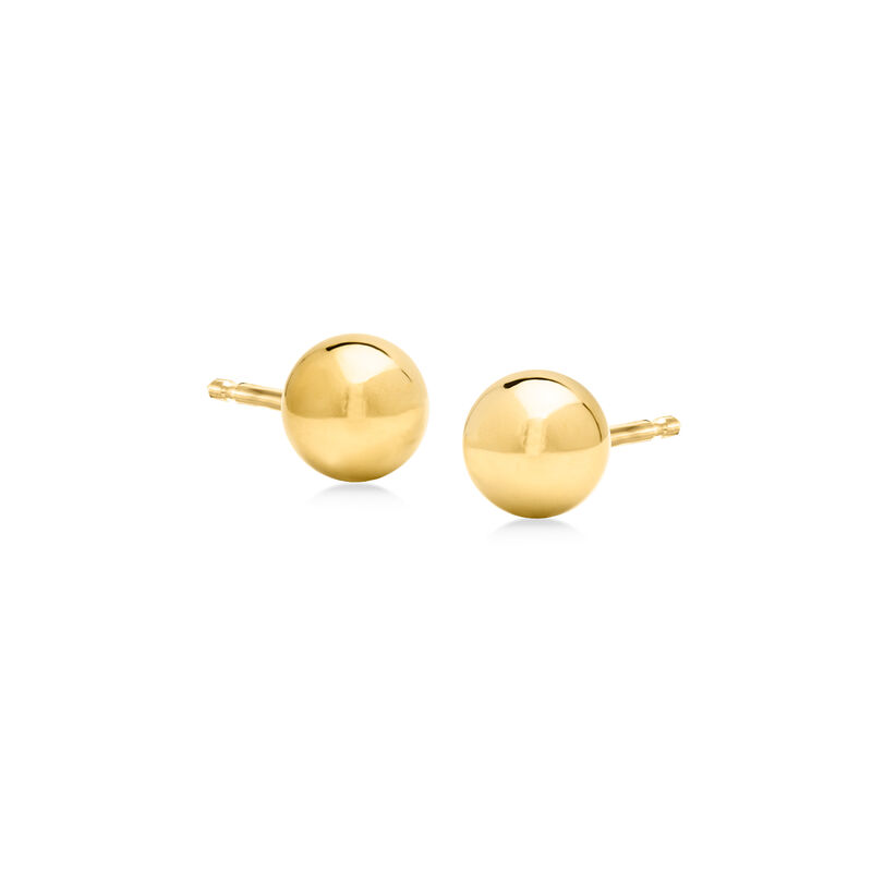 14kt Tri-Colored Gold Jewelry Set: Three Pairs of 6mm Ball Stud Earrings image number 4