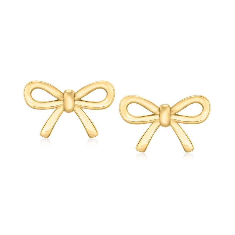10kt Yellow Gold Ribbon Earrings  image number 0