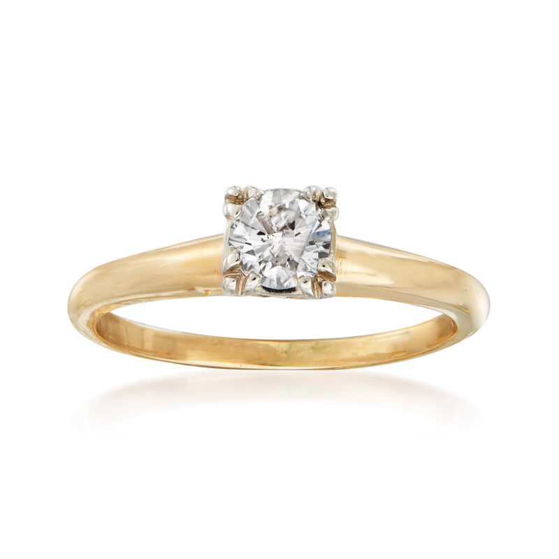 C. 1950 Vintage .35 ct. Diamond Engagement Ring in 14kt Yellow Gold image number 0