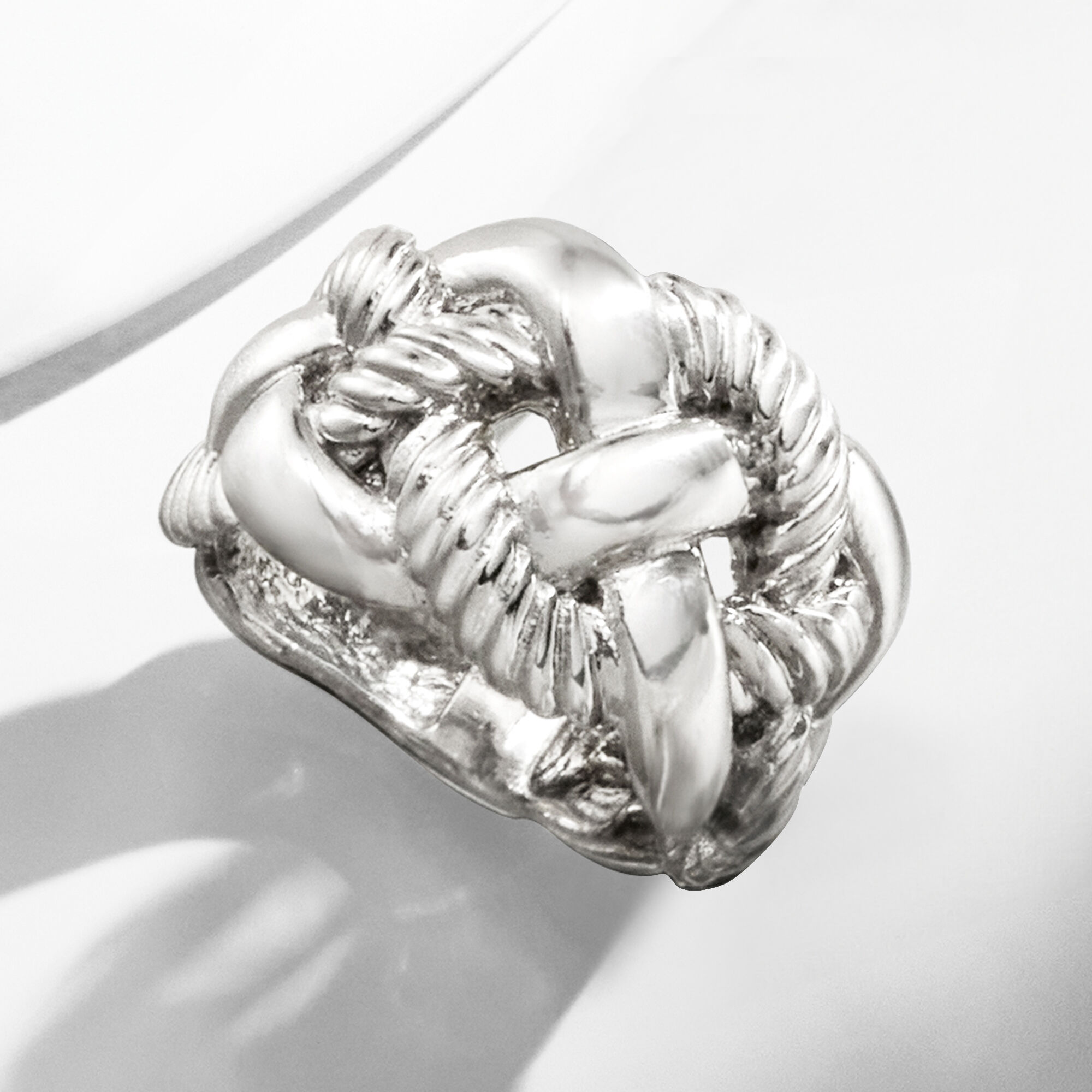 Italian Sterling Silver Wide Braided Ring