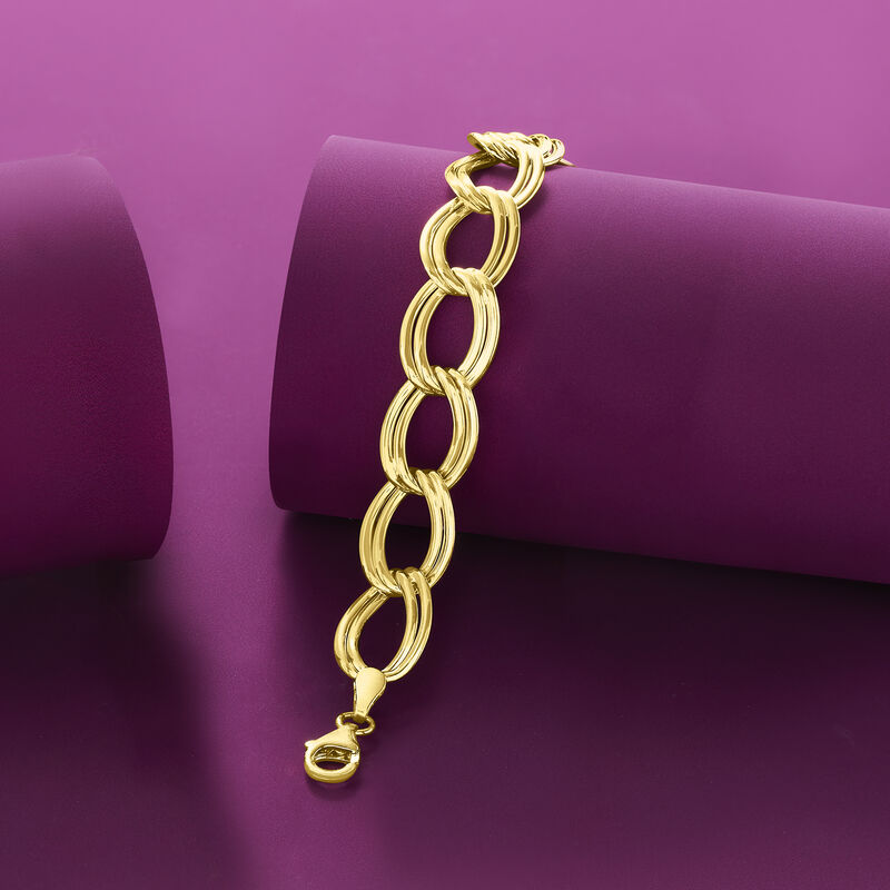14kt Yellow Gold Double-Oval Link Bracelet image number 2