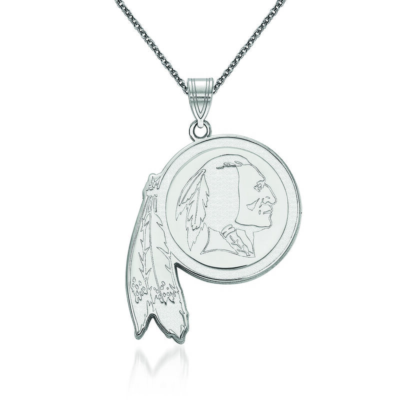 14kt White Gold NFL Washington Redskins Pendant Necklace. 18" image number 0