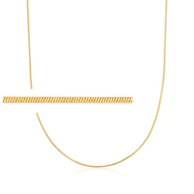 Italian 1mm 18kt Gold Over Sterling Adjustable Snake-Chain Necklace