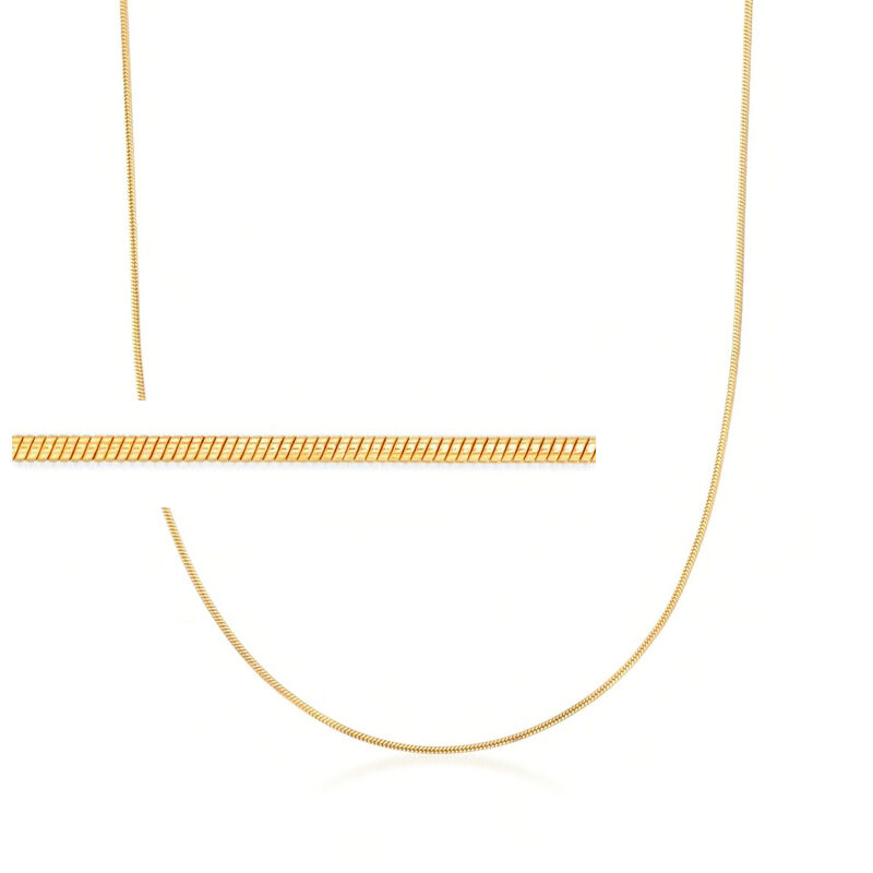 Italian 1mm 18kt Gold Over Sterling Adjustable Snake-Chain Necklace image number 1