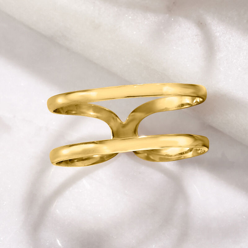 14kt Yellow Gold Two-Band Open-Space Ring image number 2