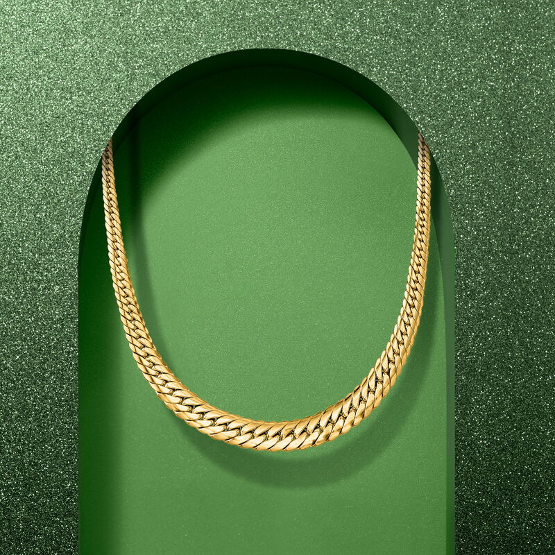 Italian 18kt Yellow Gold Graduated Cuban-Link Necklace image number 6