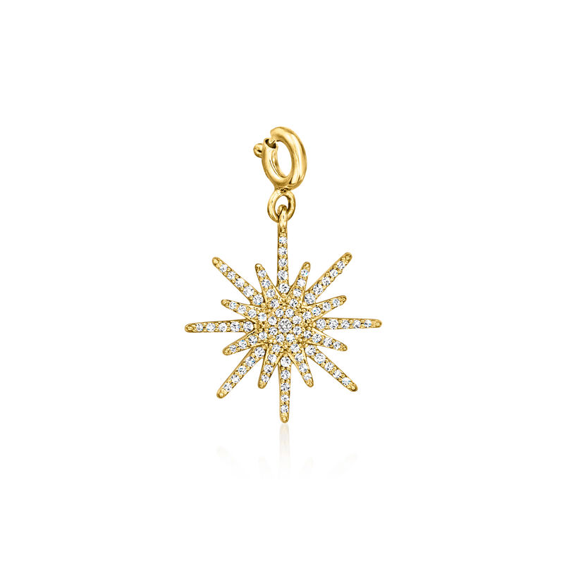.25 ct. t.w. Diamond North Star Charm in 18kt Gold Over Sterling  image number 1