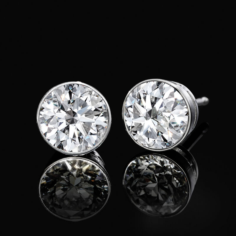 2.00 ct. t.w. Bezel-Set Lab-Grown Diamond Stud Earrings in 14kt White Gold  image number 2
