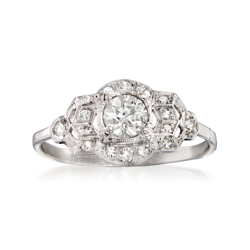 C. 2000 Vintage .76 ct. t.w. Diamond Cocktail Ring in Platinum image number 0