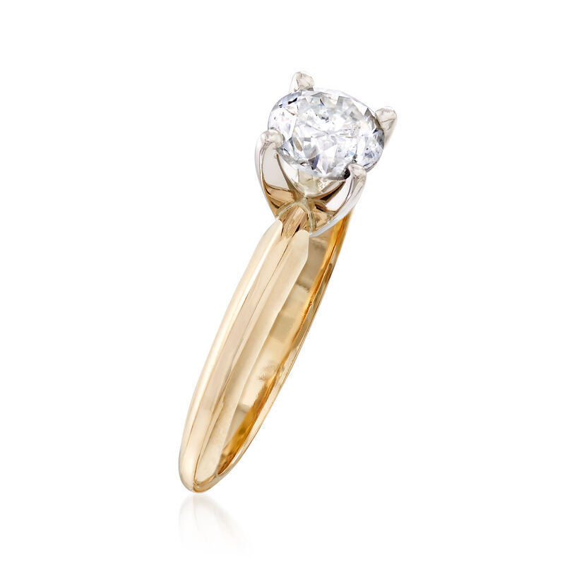 C. 2000 Vintage 1.00 Carat Diamond Solitaire Ring in 14kt Yellow Gold. Size 6 image number 2