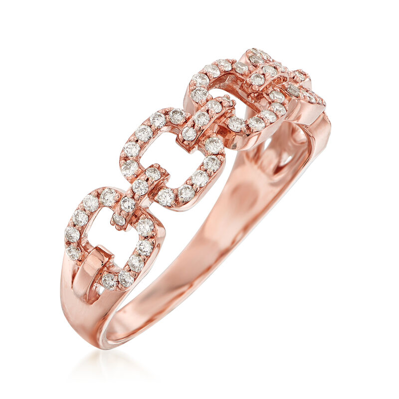 .33 ct. t.w. Diamond Link Ring in 14kt Rose Gold image number 2
