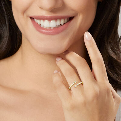 .20 ct. t.w. Bezel-Set Diamond Bypass Ring in 10kt Yellow Gold