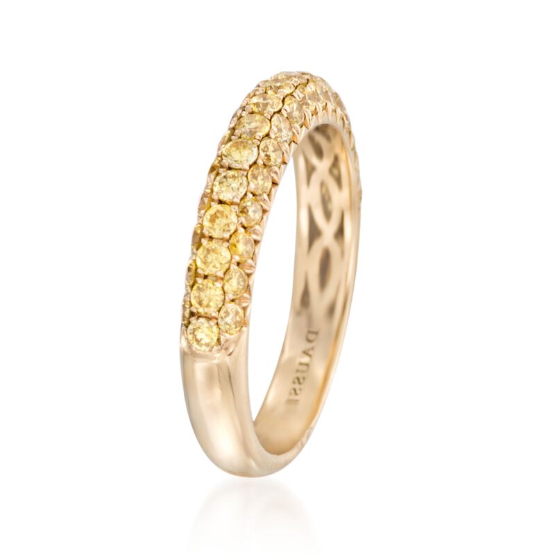 Henri Daussi 1.00 ct. t.w. Fancy Yellow Diamond Wedding Ring in 14kt Yellow Gold image number 2