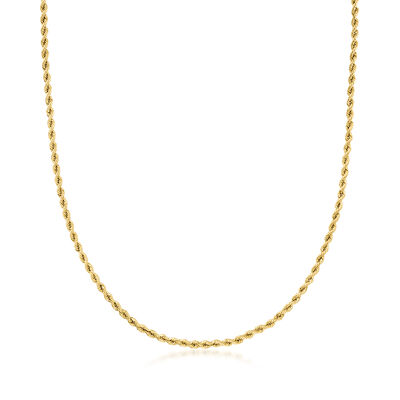 Italian 2.1mm 10kt Yellow Gold Rope-Chain Necklace