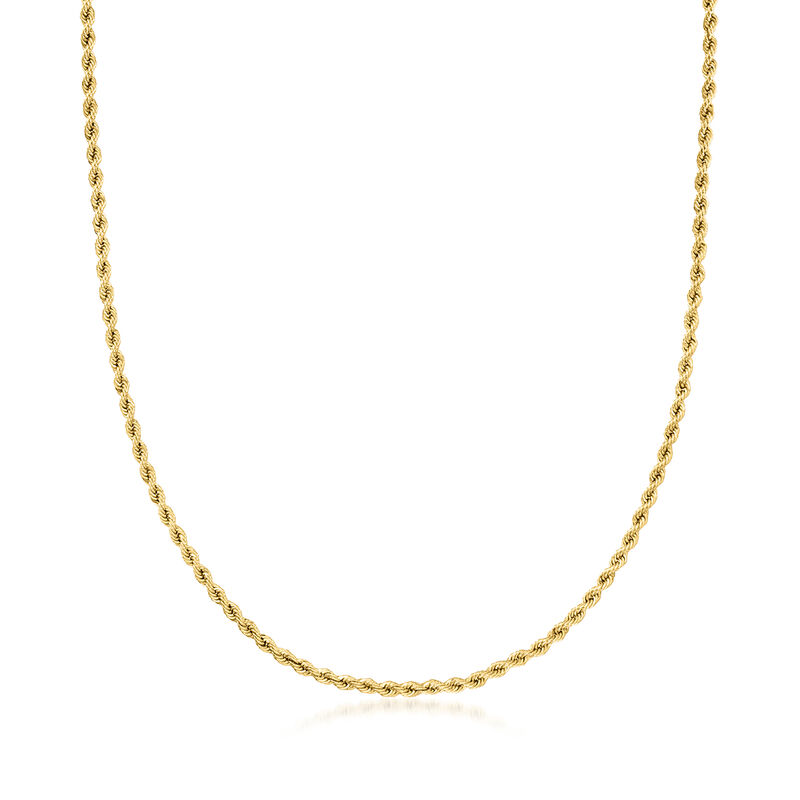 Italian 2.1mm 10kt Yellow Gold Rope-Chain Necklace image number 0