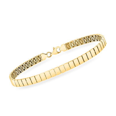 14kt Yellow Gold Rectangular-Link Bracelet