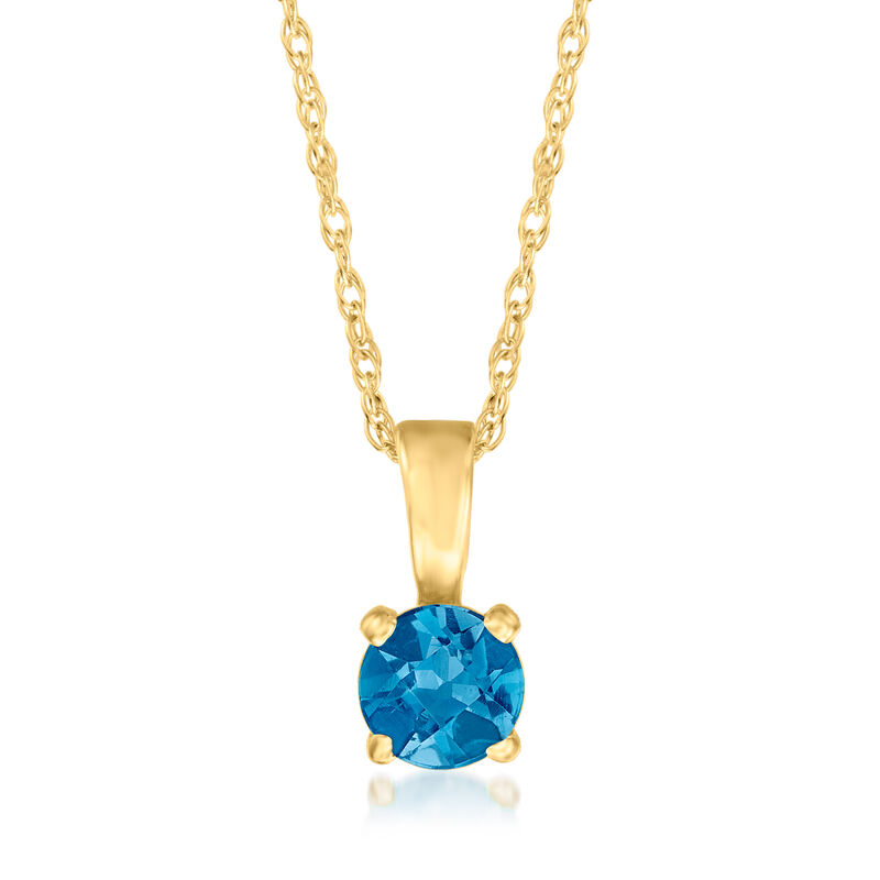 .26 Carat London Blue Topaz Pendant Necklace in 14kt Yellow Gold image number 0