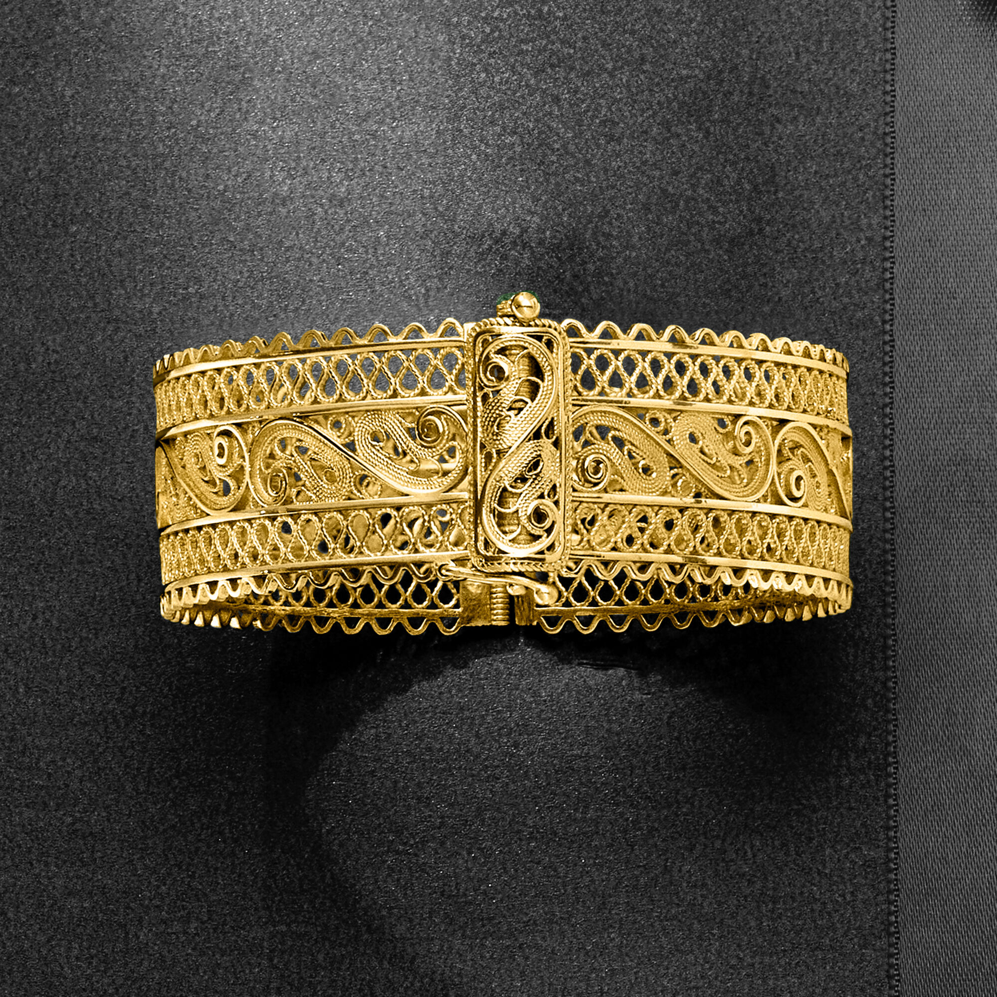 18kt Gold Over Sterling Wide Filigree Bangle Bracelet | Ross Simons