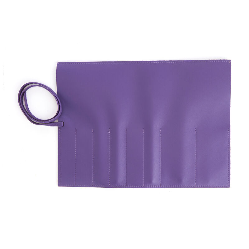 Royce Purple Leather Makeup Brush Roll image number 1