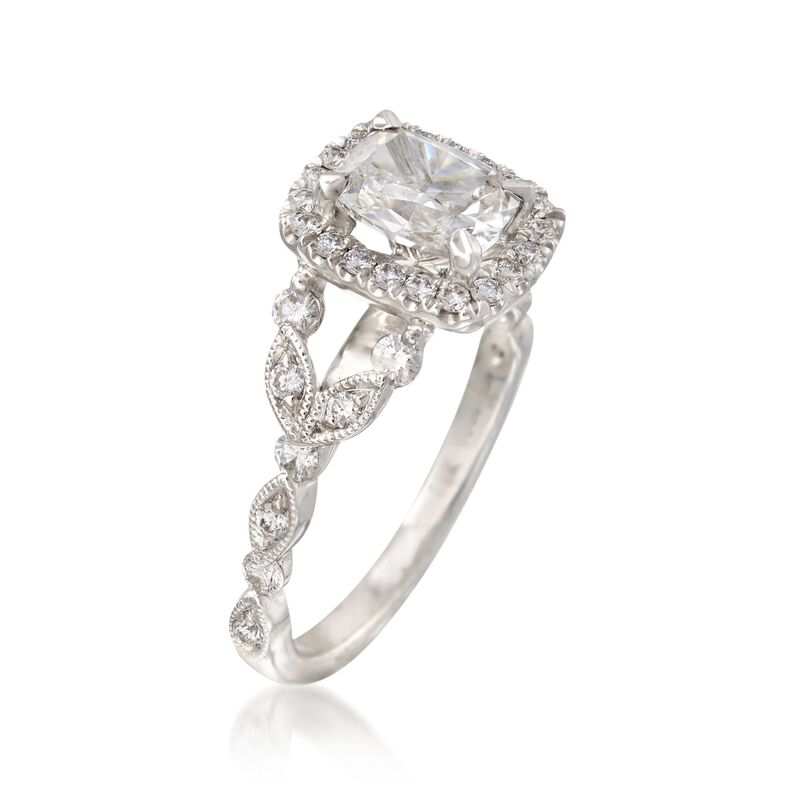 Henri Daussi 1.47 ct. t.w. Certified Diamond Engagement Ring in 18kt White Gold image number 2