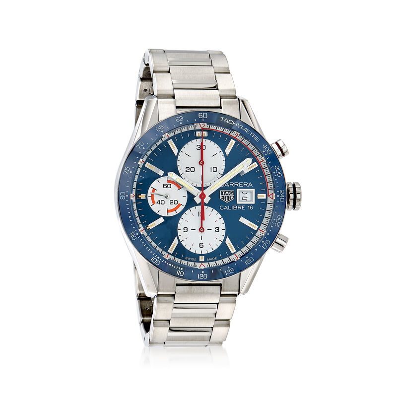 TAG Heuer Carrera Men's 41mm Auto Chronograph Stainless Steel Watch - Blue Dial image number 0