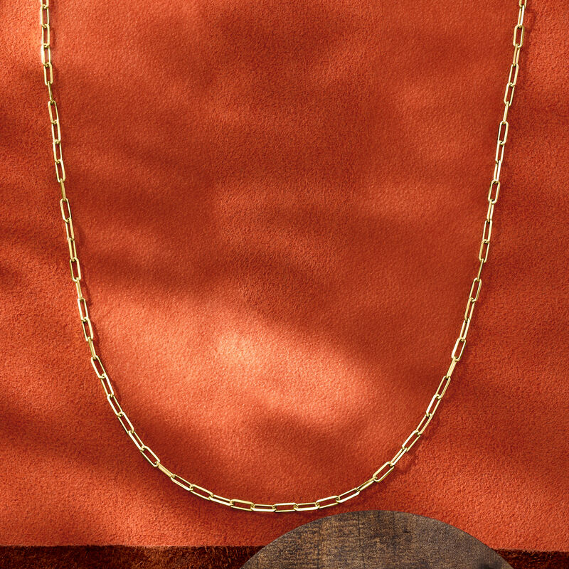 2.5mm 18kt Gold Over Sterling Paper Clip Link Necklace image number 2