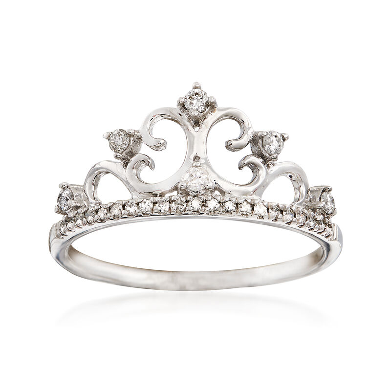 .19 ct. t.w. Diamond Crown Ring in 14kt White Gold image number 0