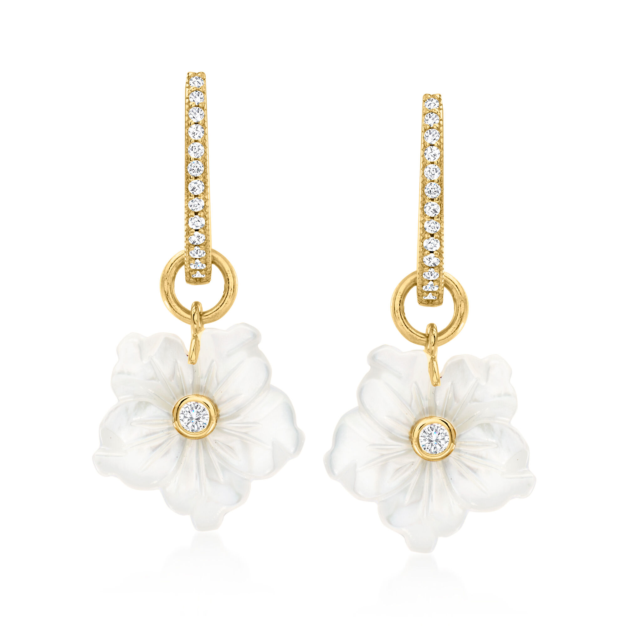 【お1人様1点限り】 Mother-of-Pearl and .77 ct. t.w. White Topaz Removable アクセサリー