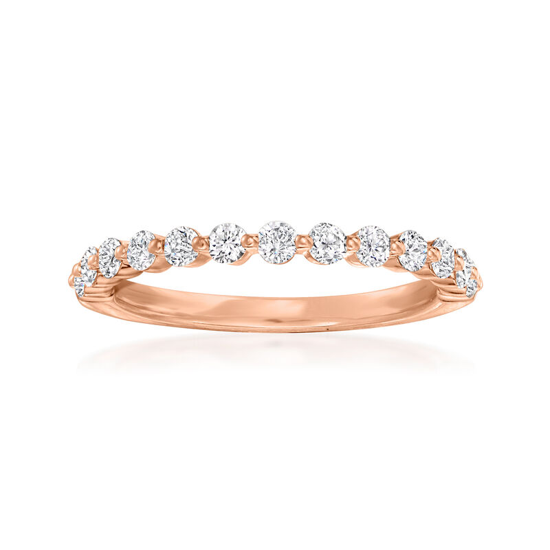 Henri Daussi .50 ct. t.w. Diamond Wedding Band in 18kt Rose Gold image number 0