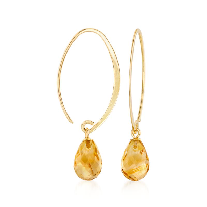 5.75 ct. t.w. Citrine Earrings in 14kt Yellow Gold image number 2